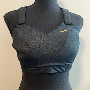 Brooks High Support Running Sports Bra. Navy with Gold. (New Without Tags).